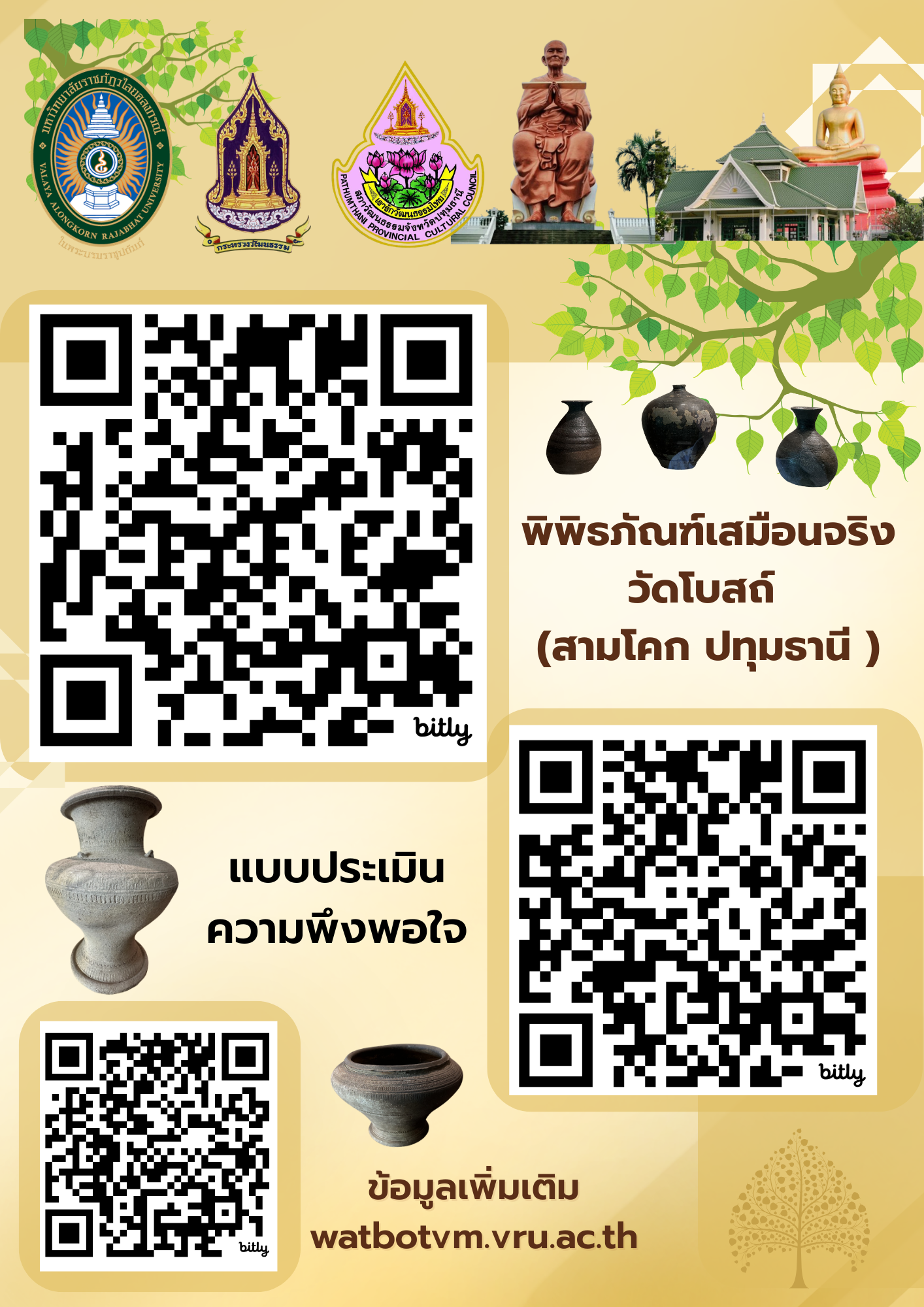 แบบประเมินความพึงพอใจ พิพิธภัณฑ์เสมือนจริง วัดโบสถ์ (สามโคก ปทุมธานี )